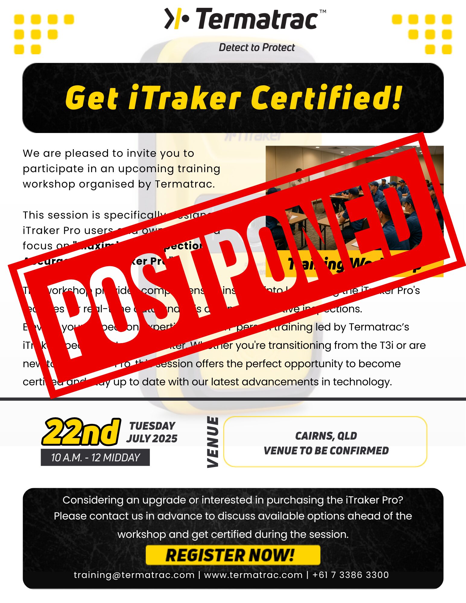 cancelled training poster