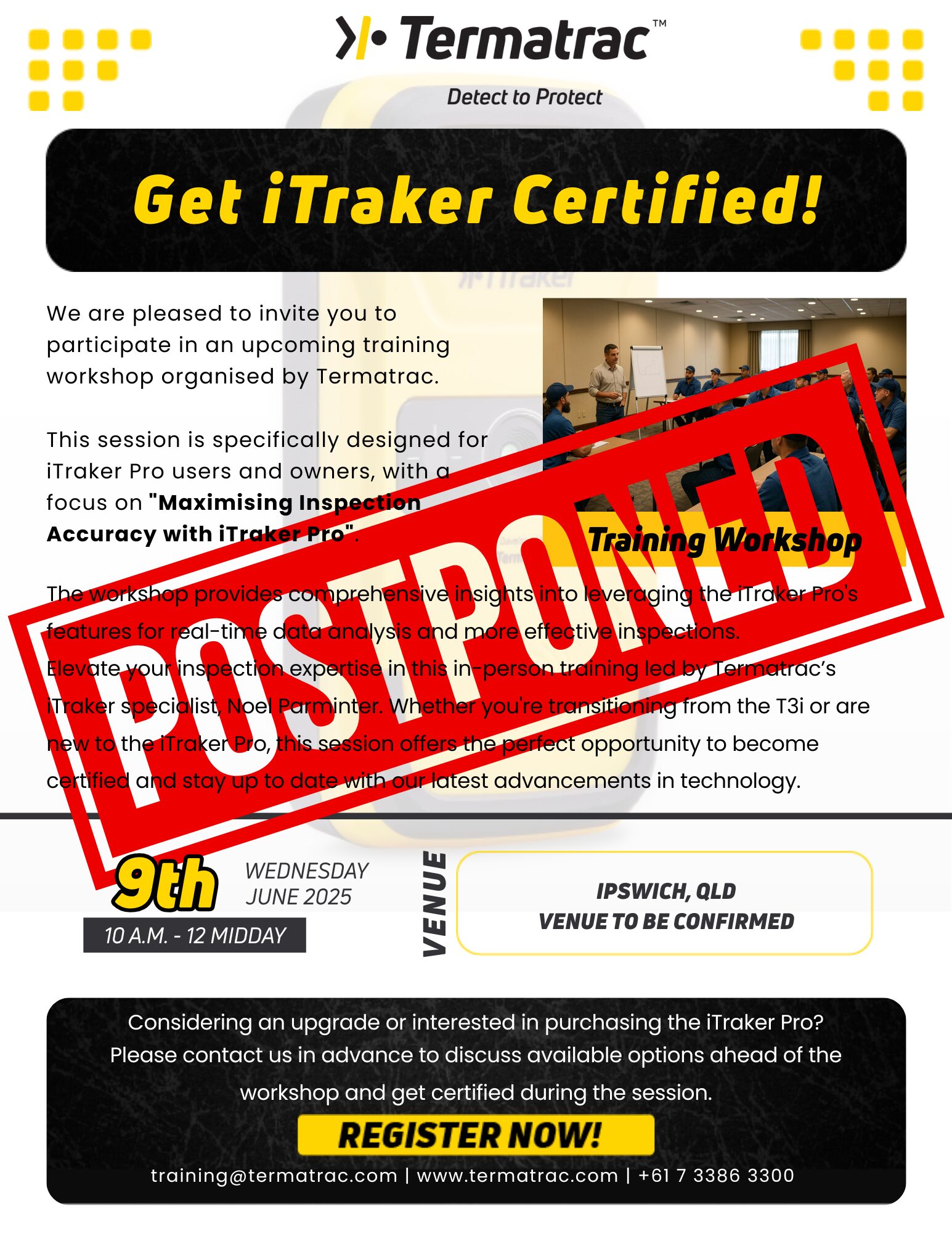 cancelled training poster