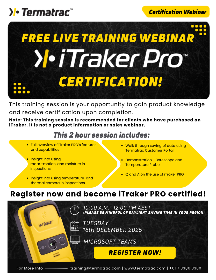Termatrac Certification Live Webinar 16th December 2025